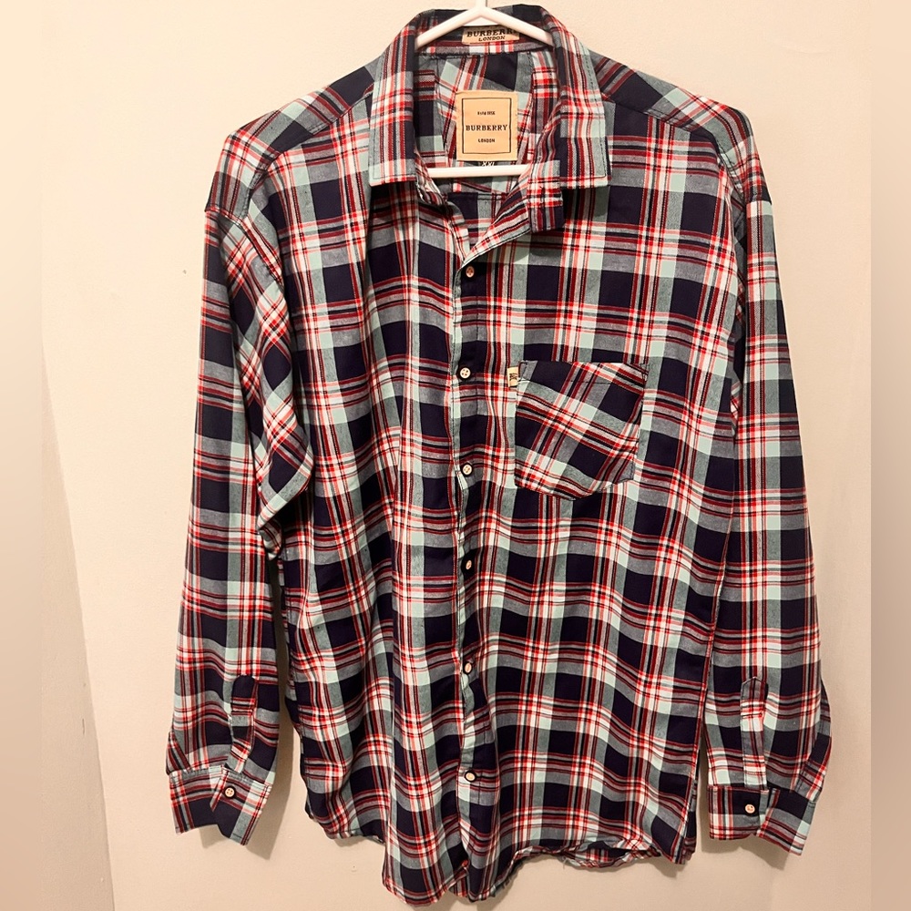 Burberry - Men’s XXL - Casual Button Down Plad Pattern Shirt -